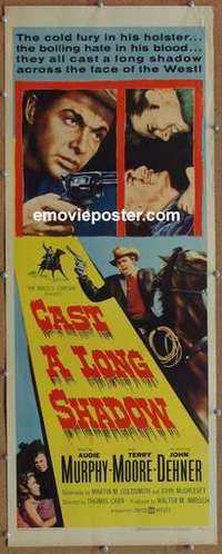 b108 CAST A LONG SHADOW insert movie poster '59 Audie Murphy, Moore
