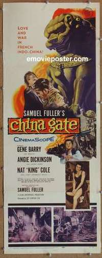 b116 CHINA GATE insert movie poster '57 Sam Fuller, Angie Dickinson