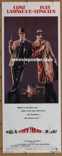 b119 CITY HEAT insert movie poster '84 Clint Eastwood, Burt Reynolds