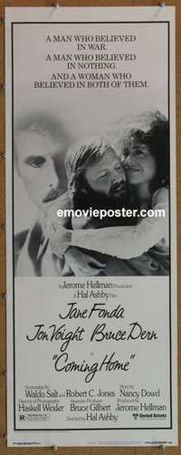 b130 COMING HOME insert movie poster '78 Jane Fonda, Jon Voight