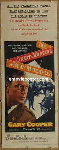 b132 COURT-MARTIAL OF BILLY MITCHELL insert movie poster '56 Gary Cooper