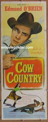 b133 COW COUNTRY insert movie poster '53 Edmond O'Brien, Westcott