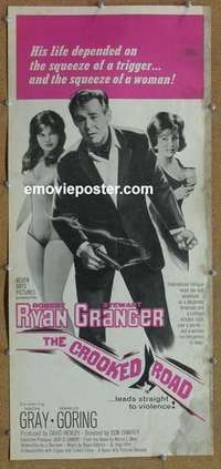 b136 CROOKED ROAD insert movie poster '65 Robert Ryan, Granger