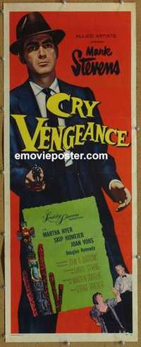 b139 CRY VENGEANCE insert movie poster '55 Mark Stevens, film noir!