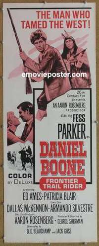 b146 DANIEL BOONE FRONTIER TRAIL RIDER insert movie poster '66 Parker