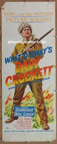 b148 DAVY CROCKETT, KING OF THE WILD FRONTIER insert movie poster '55