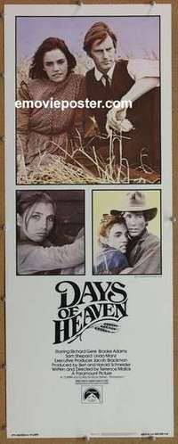 b153 DAYS OF HEAVEN insert movie poster '78 Richard Gere, Brooke Adams