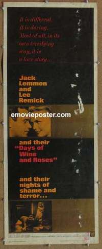 b155 DAYS OF WINE & ROSES insert movie poster '63 Jack Lemmon, Remick