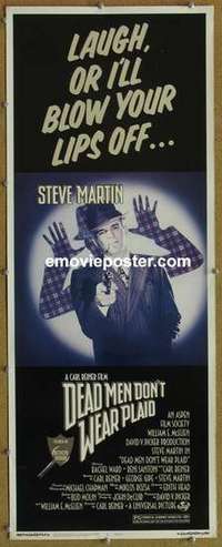b156 DEAD MEN DON'T WEAR PLAID insert movie poster '82 Steve Martin