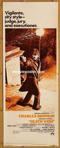 b160 DEATH WISH insert movie poster '74 Charles Bronson, Winner