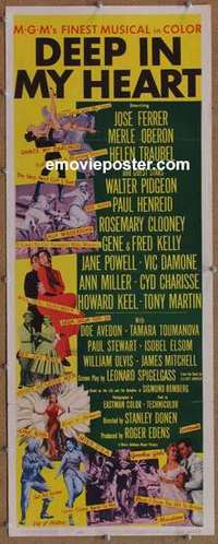 b162 DEEP IN MY HEART insert movie poster '54 Jose Ferrer, Merle Oberon