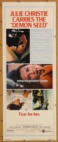 b163 DEMON SEED insert movie poster '77 Julie Christie sci-fi!