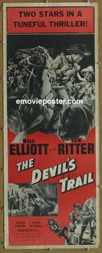 b169 DEVIL'S TRAIL insert movie poster R55 Wild Bill Elliott