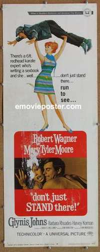 b176 DON'T JUST STAND THERE insert movie poster '68 Robert Wagner