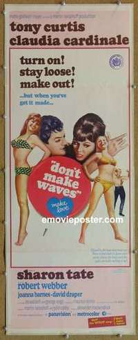 b178 DON'T MAKE WAVES insert movie poster '67 Tony Curtis, Sharon Tate