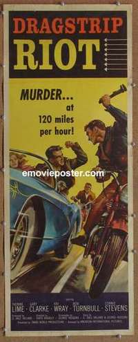 b180 DRAGSTRIP RIOT insert movie poster '58 classic biker gangs!