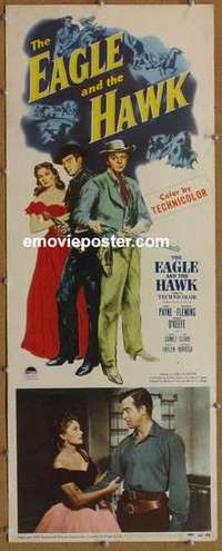 b186 EAGLE & THE HAWK insert movie poster '50 John Payne, Fleming