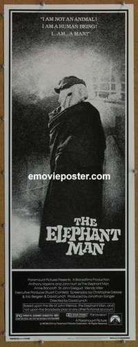 b194 ELEPHANT MAN insert movie poster '80 Anthony Hopkins, David Lynch