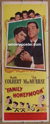 b204 FAMILY HONEYMOON insert movie poster '48 Colbert, MacMurray