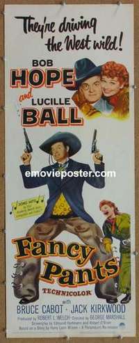 b206 FANCY PANTS insert movie poster R62 Bob Hope, Lucille Ball