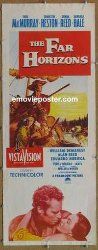 b207 FAR HORIZONS insert movie poster '55 MacMurray, Charlton Heston