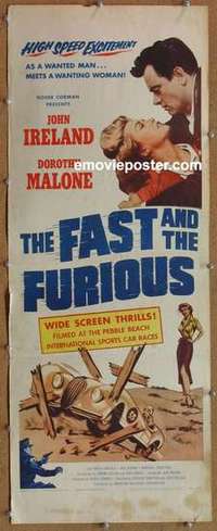 b209 FAST & THE FURIOUS insert movie poster '54 car racing!