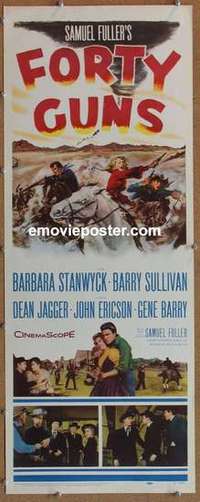 b222 FORTY GUNS insert movie poster '57 Sam Fuller, Barbara Stanwyck