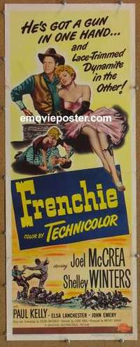 b227 FRENCHIE insert movie poster '51 Shelley Winters, Joel McCrea