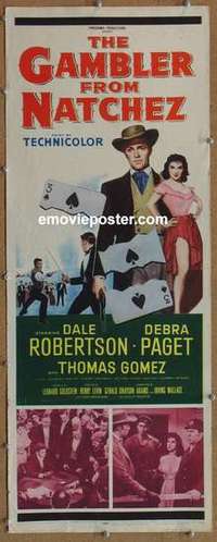 b239 GAMBLER FROM NATCHEZ insert movie poster '54 Dale Robertson