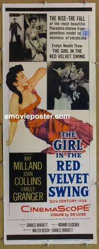 b244 GIRL IN THE RED VELVET SWING insert movie poster '55 Joan Collins