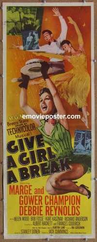 b245 GIVE A GIRL A BREAK insert movie poster '53 The Champions!