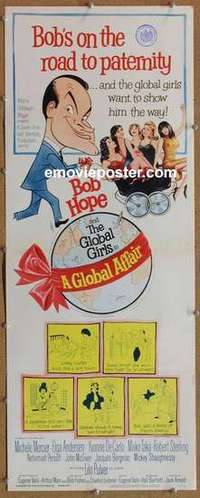 b246 GLOBAL AFFAIR insert movie poster '64 Bob Hope, Yvonne De Carlo
