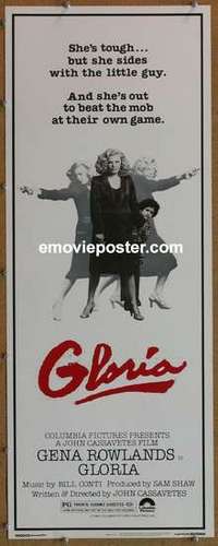 b247 GLORIA insert movie poster '80 John Cassavetes, Gena Rowlands