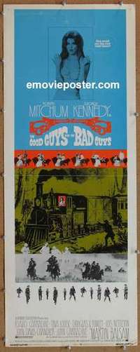 b252 GOOD GUYS & THE BAD GUYS insert movie poster '69 Robert Mitchum