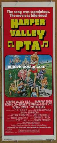 b273 HARPER VALLEY PTA insert movie poster '78 Kurtzman & Elder art!