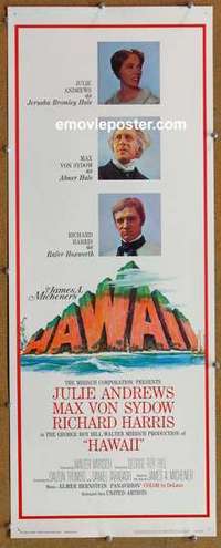 b275 HAWAII insert movie poster '66 Julie Andrews, Max von Sydow
