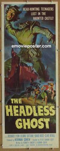 b277 HEADLESS GHOST insert movie poster '59 cool AIP teen horror!