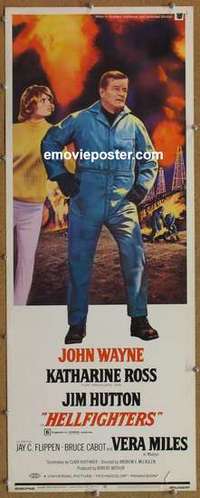 b285 HELLFIGHTERS insert movie poster '69 John Wayne, Katharine Ross
