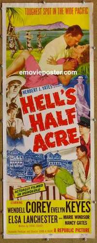 b286 HELL'S HALF ACRE insert movie poster '54 Evelyn Keyes, Corey