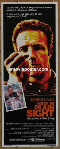 b289 HIDE IN PLAIN SIGHT insert movie poster '80 James Caan