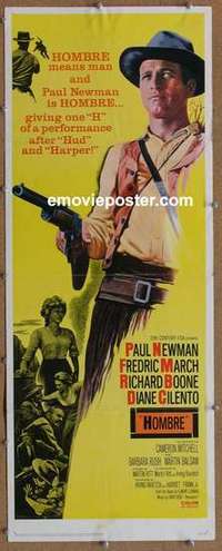 b292 HOMBRE insert movie poster '66 Paul Newman, Martin Ritt, March