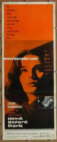 b293 HOME BEFORE DARK insert movie poster '58 Jean Simmons, O'Herlihy