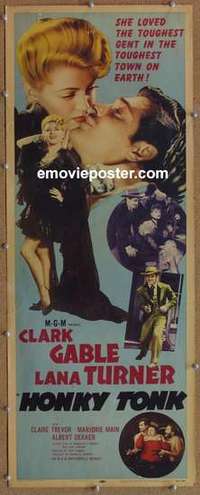 b296 HONKY TONK insert movie poster R55 Clark Gable, Lana Turner