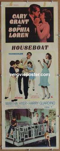 b300 HOUSEBOAT insert movie poster '58 Cary Grant, Sophia Loren