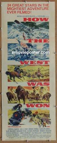 b301 HOW THE WEST WAS WON insert movie poster '64 John Ford epic!