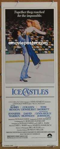 b310 ICE CASTLES insert movie poster '78 Robby Benson, ice skating