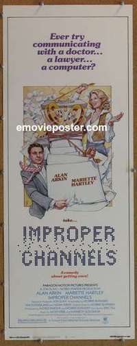 b314 IMPROPER CHANNELS insert movie poster '81 Alan Arkin, Hartley