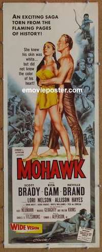 b403 MOHAWK insert movie poster '56 Native Americans, sexy Rita Gam!