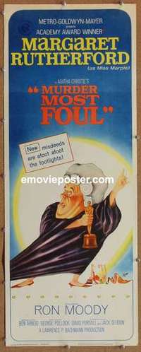 b410 MURDER MOST FOUL insert movie poster '64 Margaret Rutherford