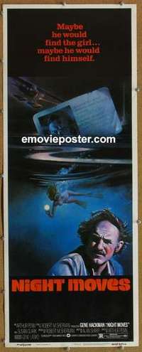 b418 NIGHT MOVES insert movie poster '75 Gene Hackman, cool image!